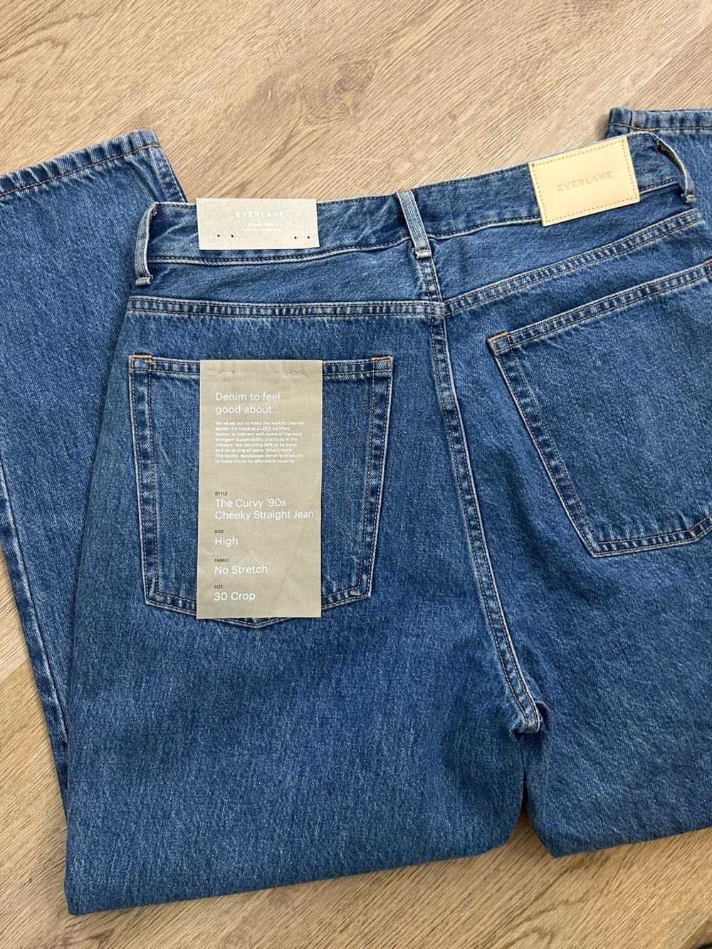 NWT Everlane 100% Organic Cotton The Curvy 90's Cheeky Straight Leg Jean